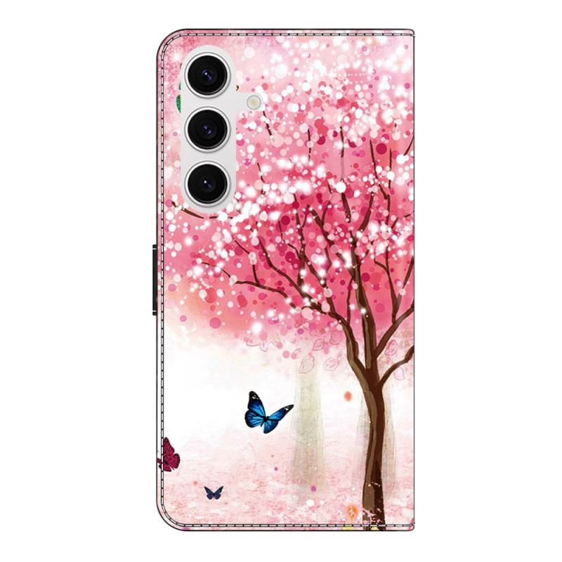 Lederhüllen Samsung Galaxy S26 Plus Handyhülle Kirschblüten