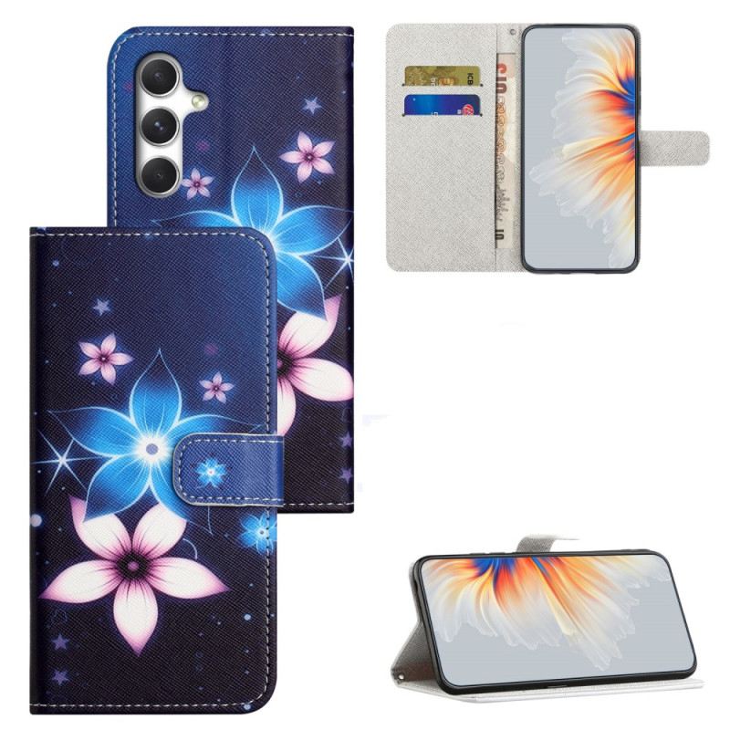 Lederhüllen Samsung Galaxy S26 Plus Handyhülle Mondblumen