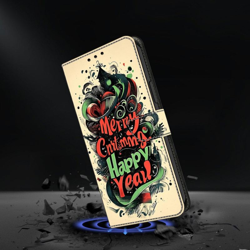 Lederhüllen Samsung Galaxy S26 Plus Handyhülle Weihnachtliches Graffiti