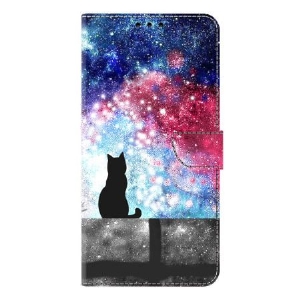 Lederhüllen Samsung Galaxy S26 Plus Katze Im Sternenhimmel