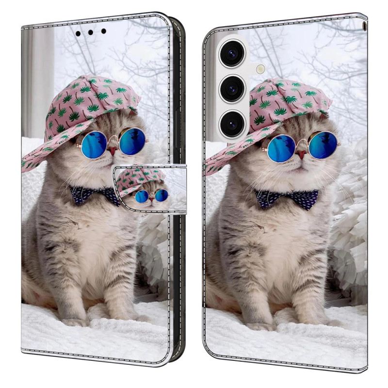 Lederhüllen Samsung Galaxy S26 Plus Katze Mit Hut
