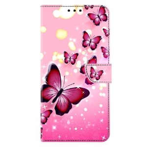 Lederhüllen Samsung Galaxy S26 Plus Rosa Schmetterlinge