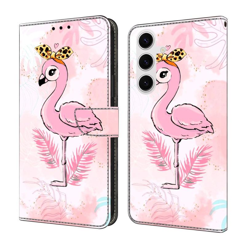 Lederhüllen Samsung Galaxy S26 Plus Rosa Vogelmotiv