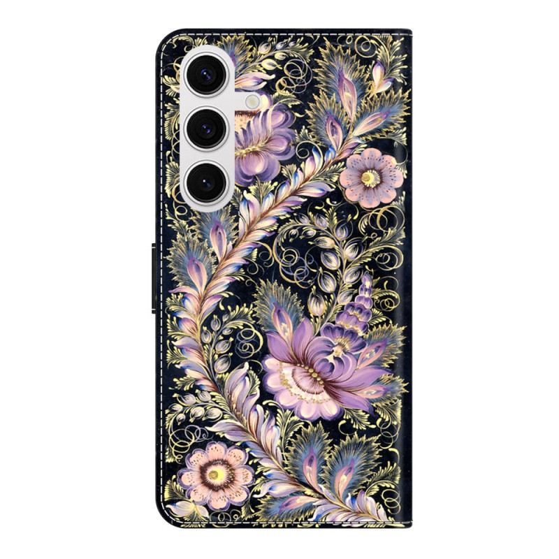 Lederhüllen Samsung Galaxy S26 Plus Vintage-goldnadelmuster