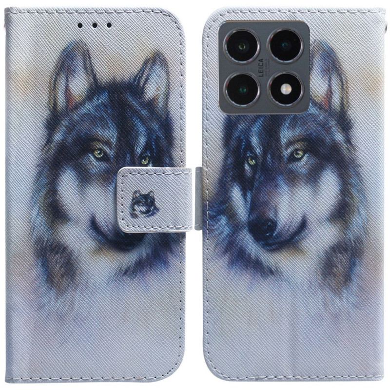 Lederhüllen Für Xiaomi 15t Aquarellwolf
