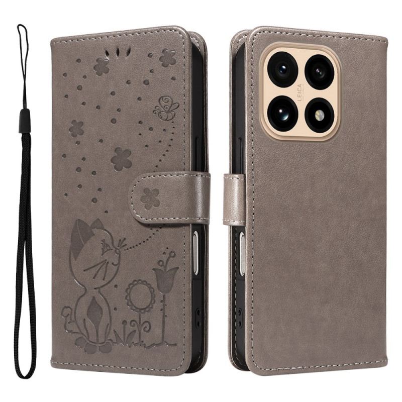 Lederhüllen Für Xiaomi 15t Katze Und Biene