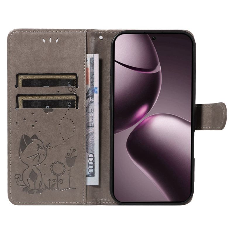 Lederhüllen Für Xiaomi 15t Katze Und Biene