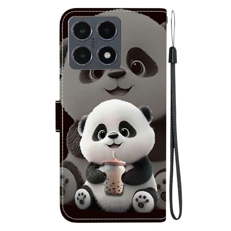Lederhüllen Für Xiaomi 15t Panda-muster