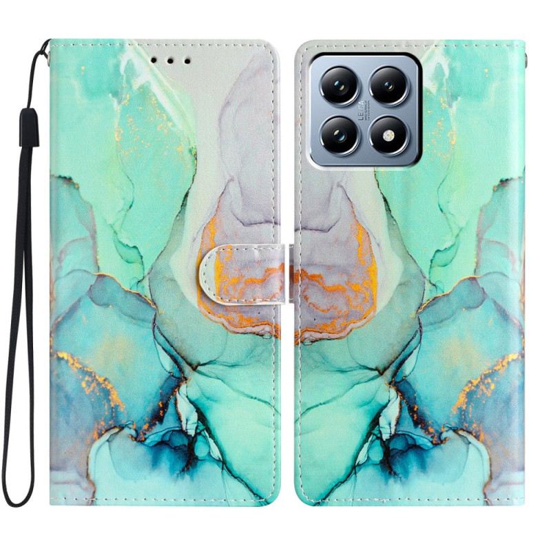 Lederhüllen Xiaomi 15t Grüner Marmor