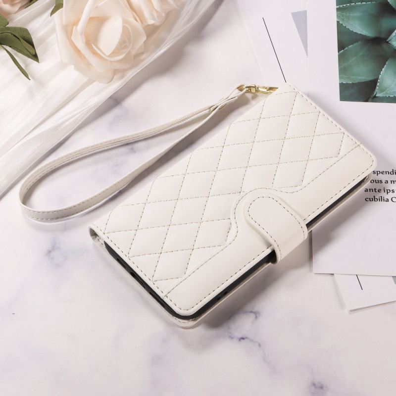 Lederhüllen Xiaomi 15t Handyhülle Gesteppt Mit Riemen Und Schulterriemen