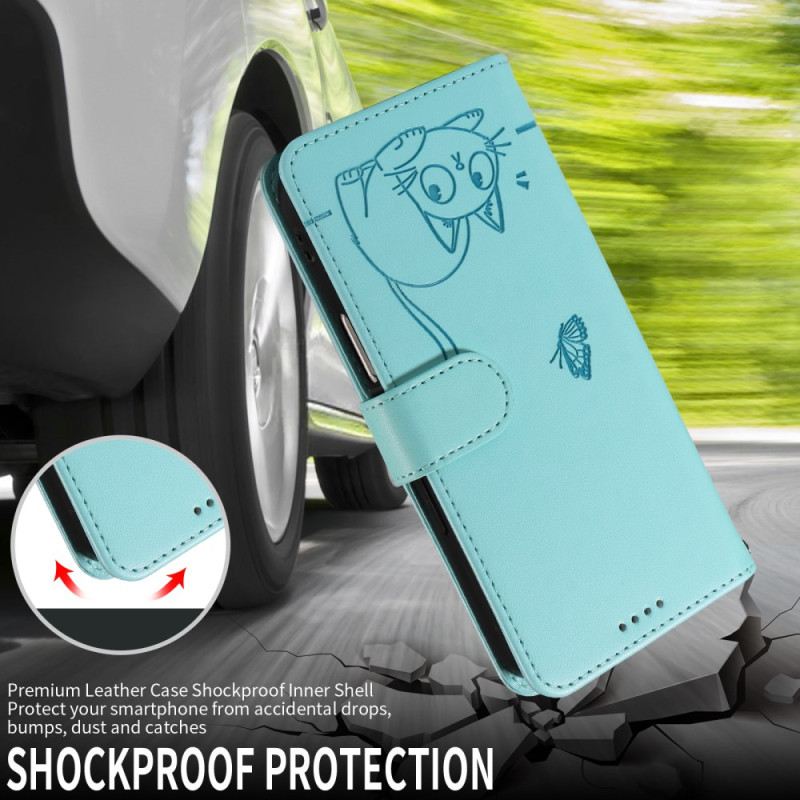 Lederhüllen Xiaomi 15t Handyhülle Katzen-riemendesign