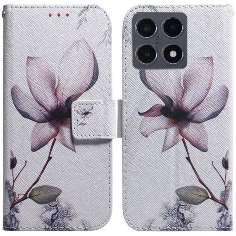 Lederhüllen Xiaomi 15t Handyhülle Rosa Blume