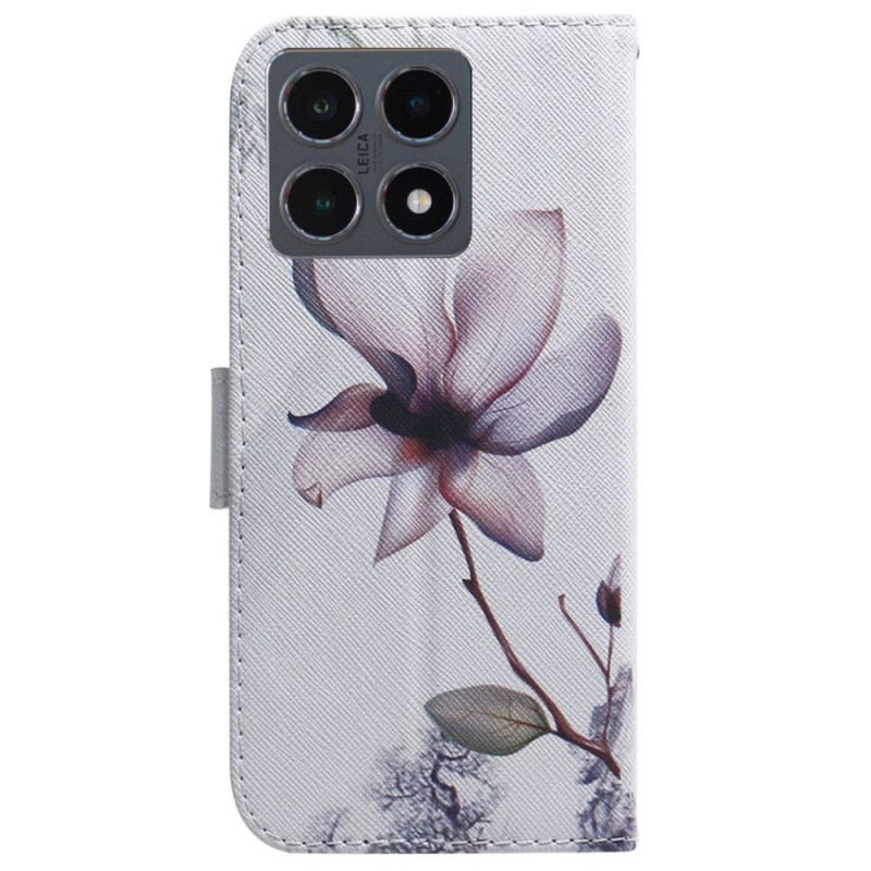 Lederhüllen Xiaomi 15t Handyhülle Rosa Blume