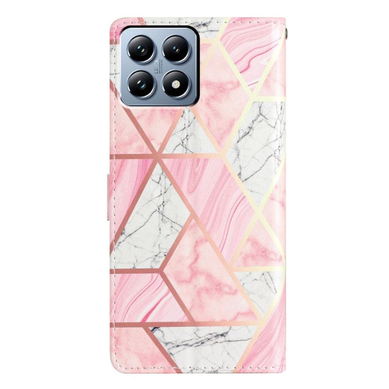 Lederhüllen Xiaomi 15t Handyhülle Rosa Marmor