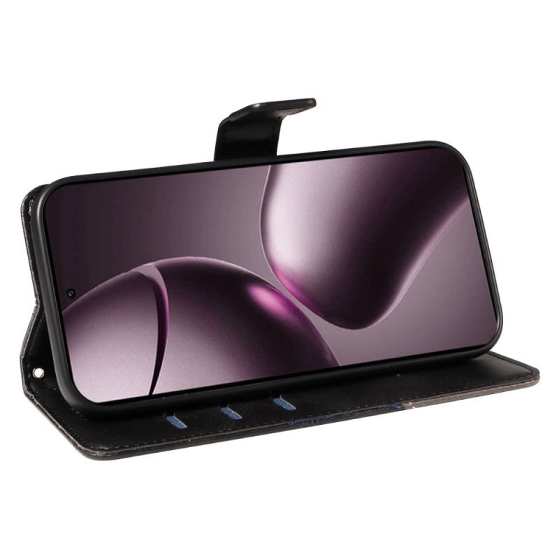 Lederhüllen Xiaomi 15t Handyhülle Zweifarbig Und Linien