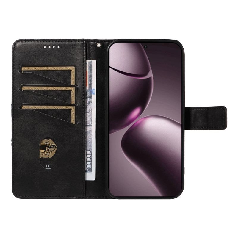 Lederhüllen Xiaomi 15t Handyhülle Zweifarbig Und Linien