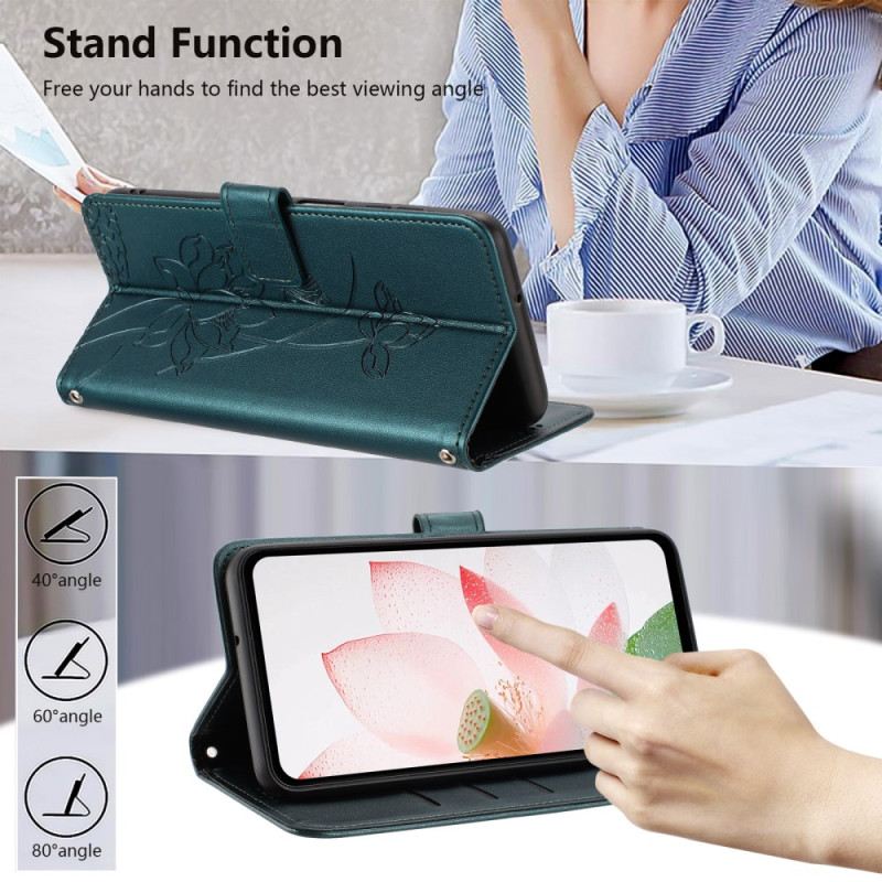 Lederhüllen Xiaomi 15t Lotus-print