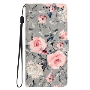 Lederhüllen Xiaomi 15t Rosa Blumen