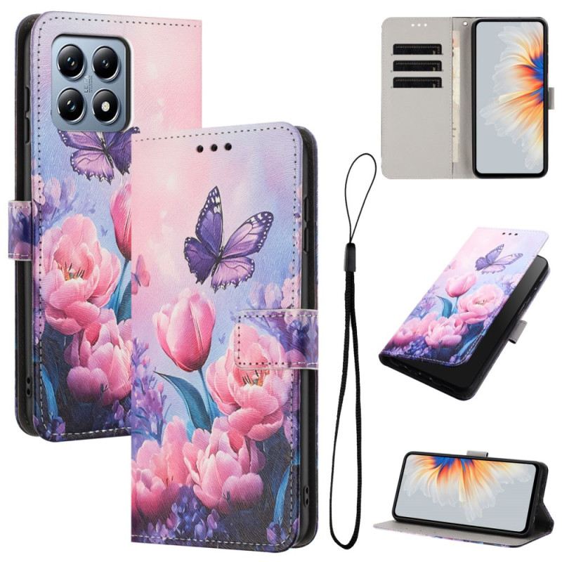 Lederhüllen Xiaomi 15t Rosa Tulpen