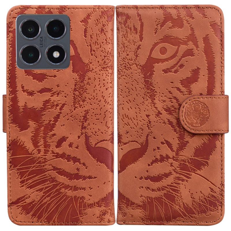 Lederhüllen Xiaomi 15t Tigermuster