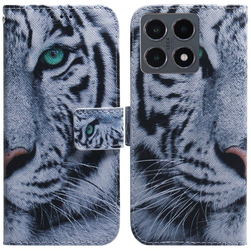 Lederhüllen Xiaomi 15t Weißer Tiger