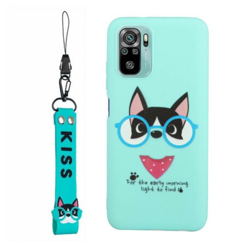 Handyhülle Für Xiaomi Redmi Note 10 / 10S Hund Mit Lanyard-kuss