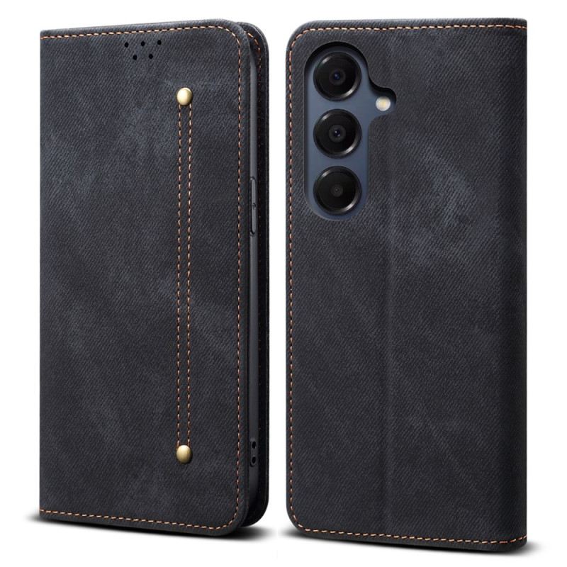 Flip Case Für Samsung Galaxy S25 Fe Denim-stoff