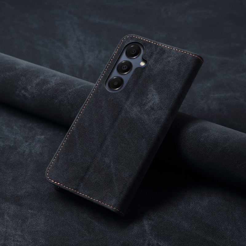 Flip Case Für Samsung Galaxy S25 Fe Denim-stoff