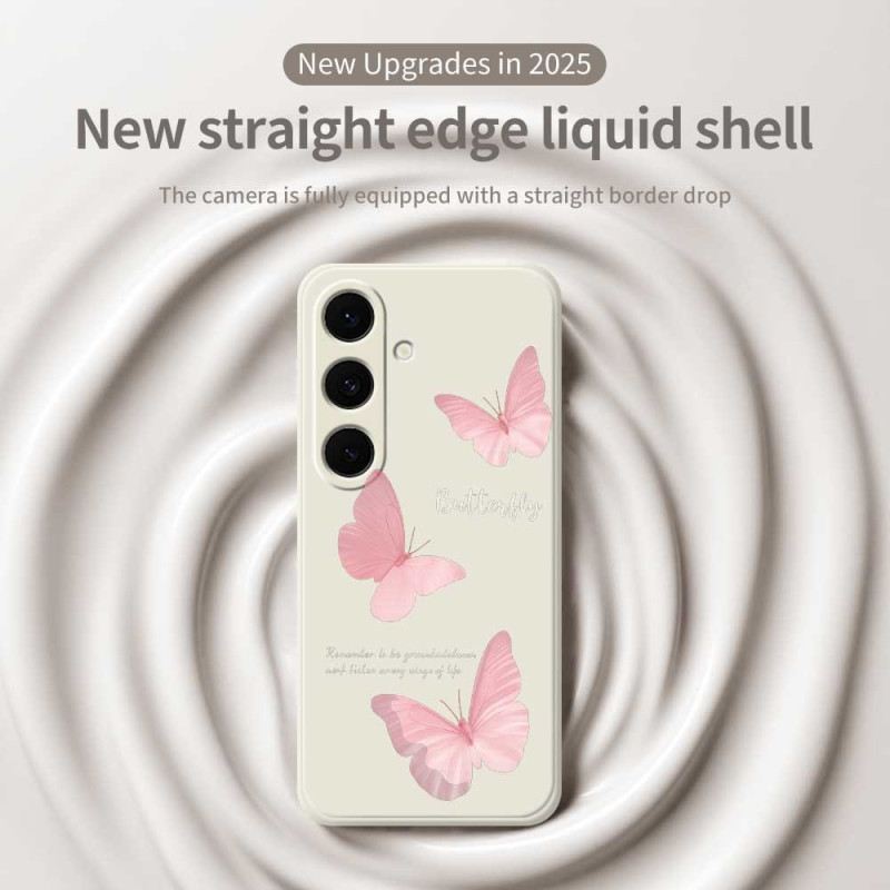 Hülle Für Samsung Galaxy S25 Fe Silikon Mit Rosa Schmetterling