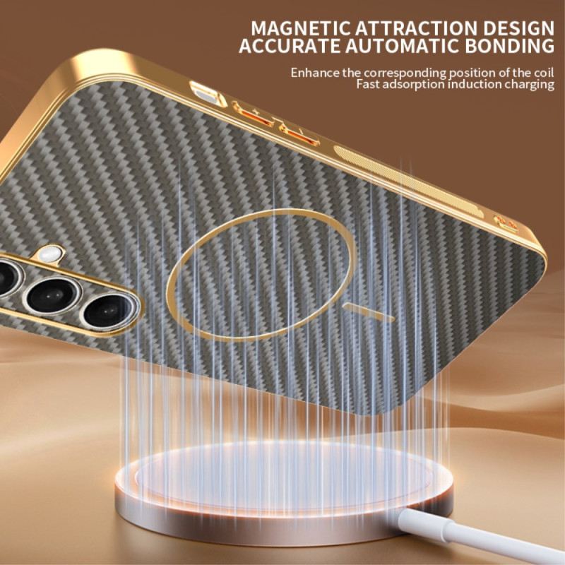 Hülle Samsung Galaxy S25 Fe Handyhülle Magsafe-design In Carbonfaser-optik