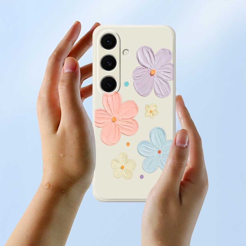 Hülle Samsung Galaxy S25 Fe Handyhülle Silikon Mit Pastellfarbener Blume