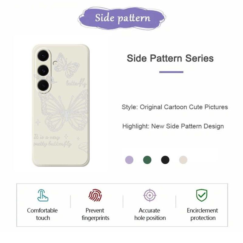 Hülle Samsung Galaxy S25 Fe Silikon Mit Weißem Schmetterling
