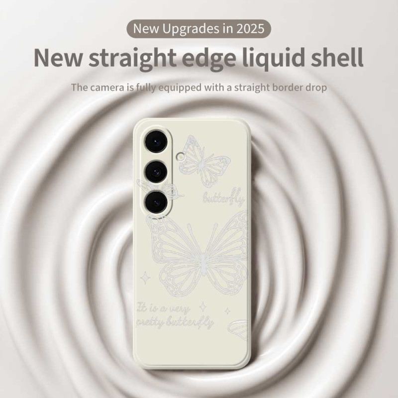 Hülle Samsung Galaxy S25 Fe Silikon Mit Weißem Schmetterling