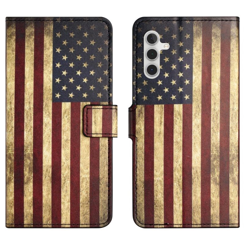 Lederhüllen Für Samsung Galaxy S25 Fe Amerikanische Flagge (vintage)