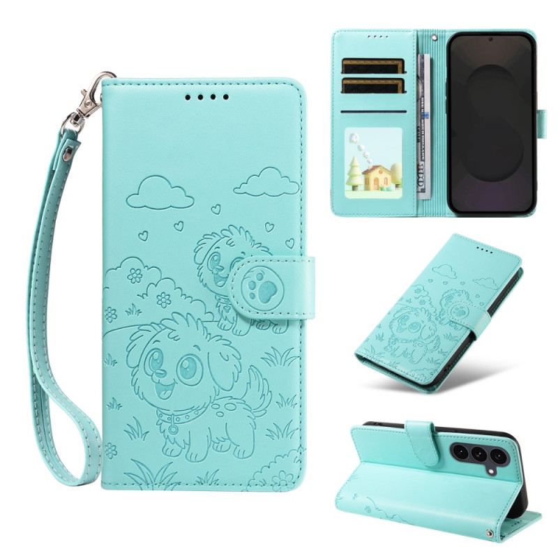 Lederhüllen Für Samsung Galaxy S25 Fe Rfid-schutz Und Hundemotiv