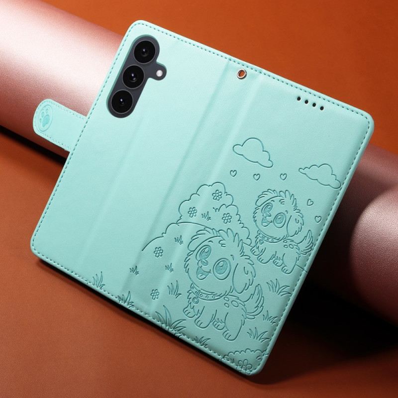 Lederhüllen Für Samsung Galaxy S25 Fe Rfid-schutz Und Hundemotiv