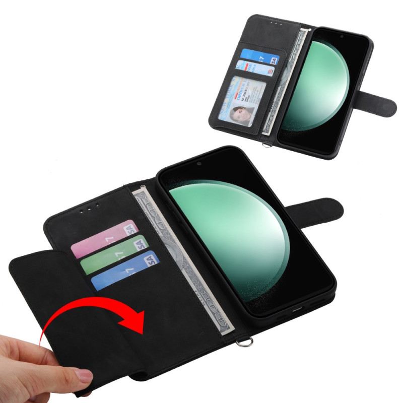 Lederhüllen Für Samsung Galaxy S25 Fe Spitzenmuster Mit Riemen Und Schulterriemen