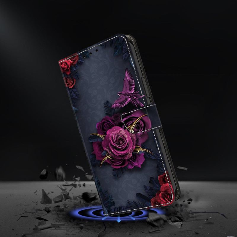 Lederhüllen Samsung Galaxy S25 Fe Dunkle Rosen