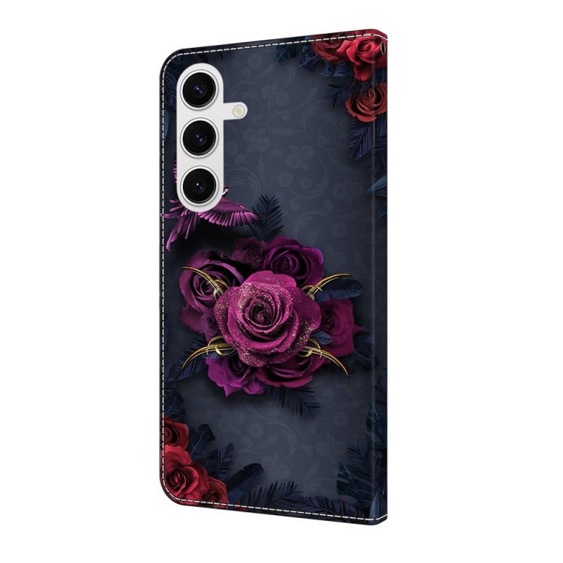 Lederhüllen Samsung Galaxy S25 Fe Dunkle Rosen