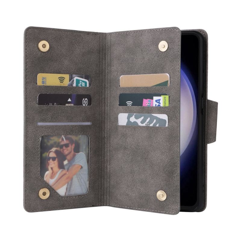 Lederhüllen Samsung Galaxy S25 Fe Geldbörse Mit Reißverschluss