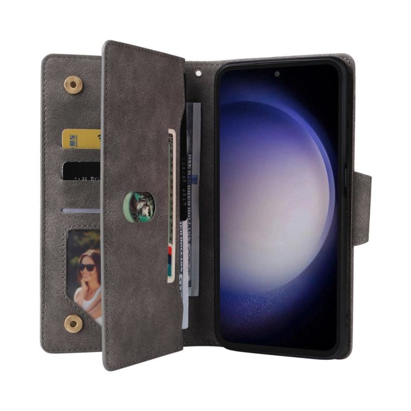 Lederhüllen Samsung Galaxy S25 Fe Geldbörse Mit Reißverschluss