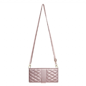 Lederhüllen Samsung Galaxy S25 Fe Gesteppte Geldbörse Mit Riemen