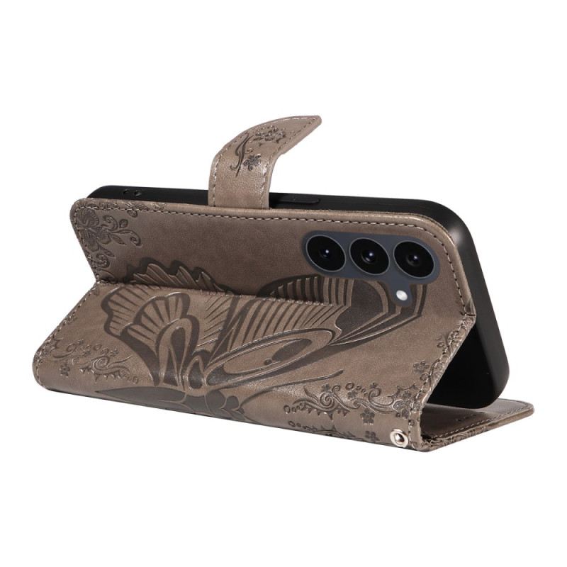 Lederhüllen Samsung Galaxy S25 Fe Grafischer Schmetterling