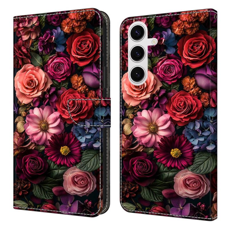 Lederhüllen Samsung Galaxy S25 Fe Handyhülle Blumen