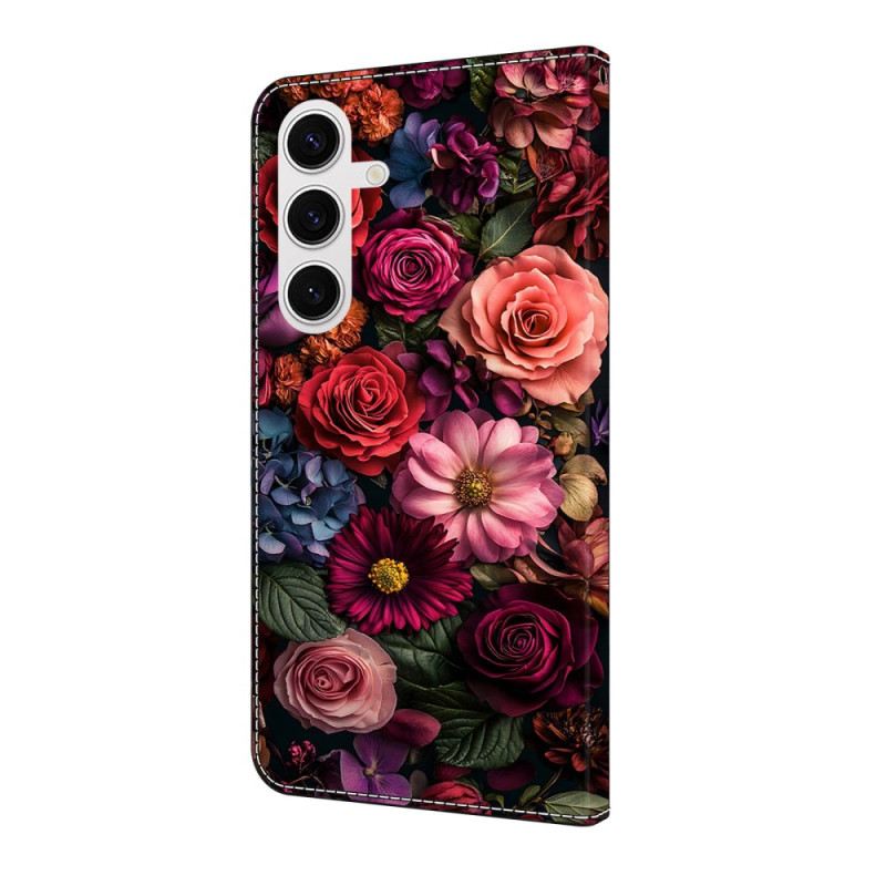 Lederhüllen Samsung Galaxy S25 Fe Handyhülle Blumen
