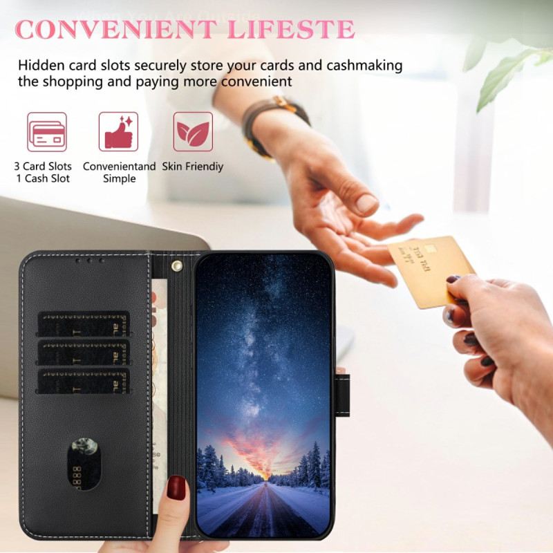 Lederhüllen Samsung Galaxy S25 Fe Handyhülle Dekorative Schleife