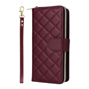 Lederhüllen Samsung Galaxy S25 Fe Handyhülle Gesteppt Mit Riemen Und Schulterriemen