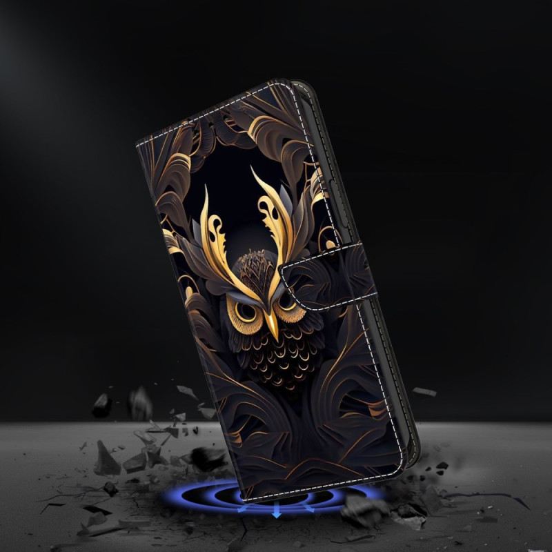 Lederhüllen Samsung Galaxy S25 Fe Handyhülle Goldene Eule