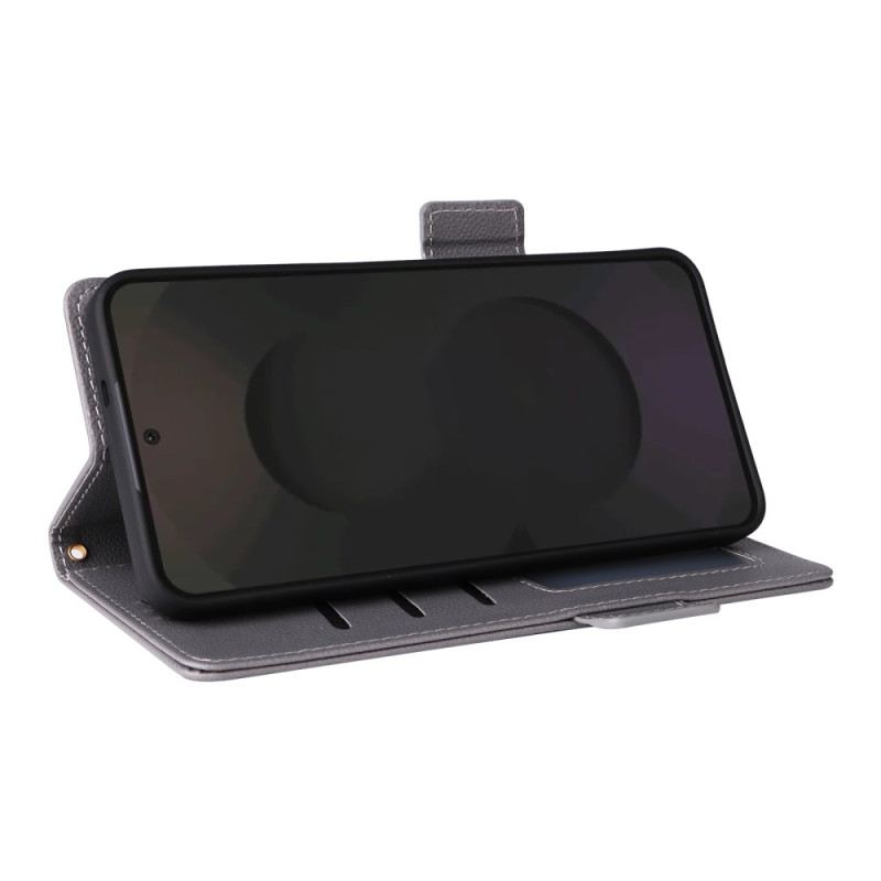 Lederhüllen Samsung Galaxy S25 Fe Handyhülle Klassische Geldbörse Mit Riemen