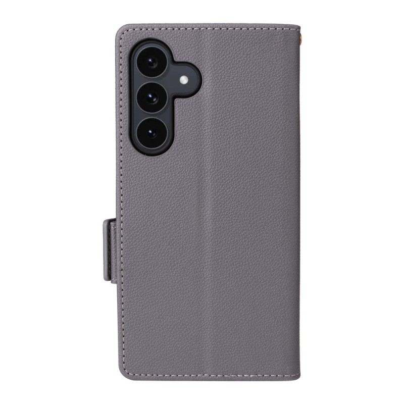 Lederhüllen Samsung Galaxy S25 Fe Handyhülle Klassische Geldbörse Mit Riemen